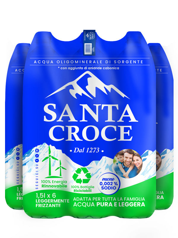 ACQUA SANTA CROCE 1,5 LT LEGGERMENTE FRIZZANTE PACK DA 5 CONFEZIONI - PET