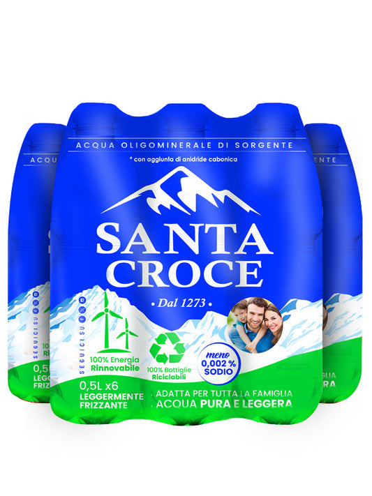 ACQUA SANTA CROCE 0,5 LT LEGGERMENTE FRIZZANTE PACK DA 16 CONFEZIONI - PET