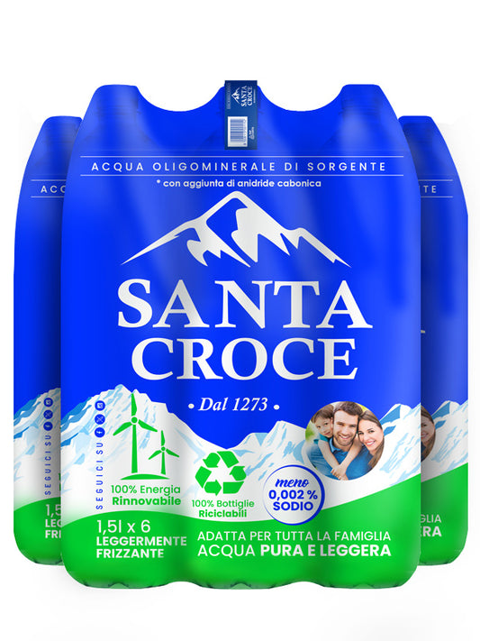ACQUA SANTA CROCE 1,5 LT LEGGERMENTE FRIZZANTE PACK DA 5 CONFEZIONI - PET
