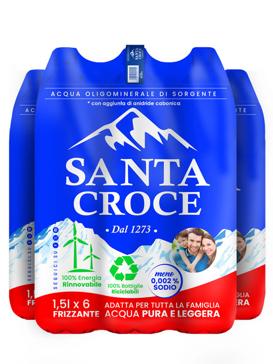 ACQUA SANTA CROCE 1,5 LT FRIZZANTE PACK DA 5 CONFEZIONI - PET